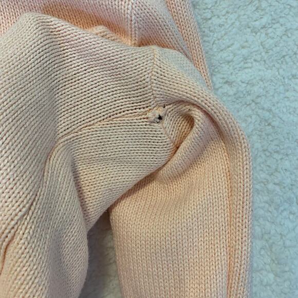 Cottage Core Coastal Grandma Land's End Peach Knit Sweater Turtleneck Medium - Picture 4 of 6